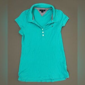 Tommy Hilfiger Women's Aqua Short Sleeve Polo